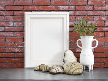 Boş çerçeve alay. 3D render