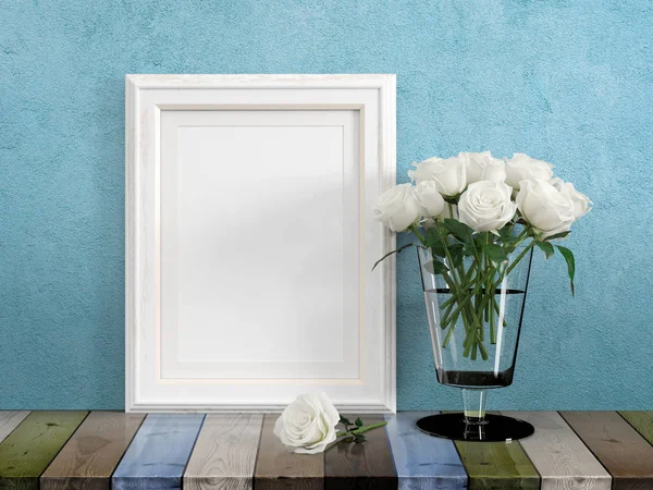 stock image Mock up blank frame. 3d rendering