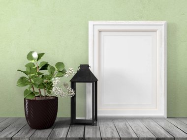 Boş çerçeve alay. 3D render