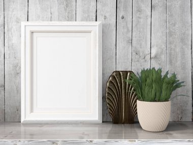 Boş çerçeve alay. 3D render