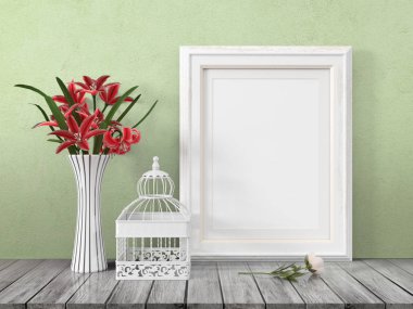 Boş çerçeve alay. 3D render