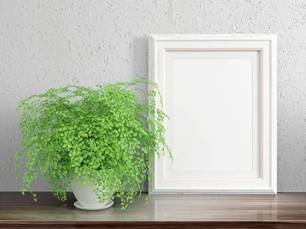 Mock up blank frame. 3d rendering — Stock Photo, Image