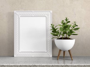 Boş çerçeve alay. 3D render