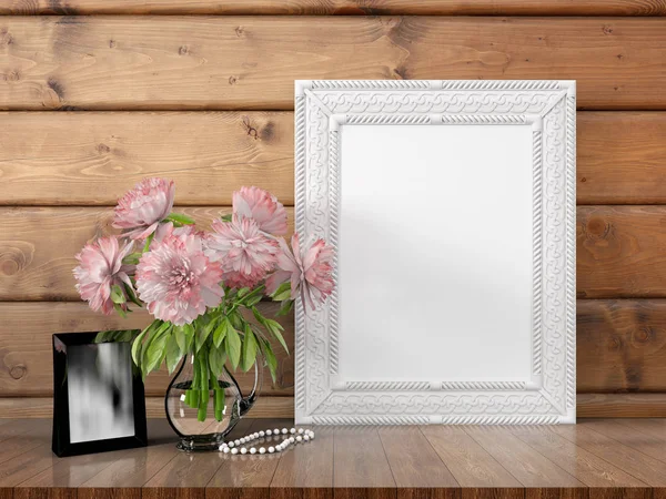 Mock up blank frame. 3d rendering — Stock Photo, Image