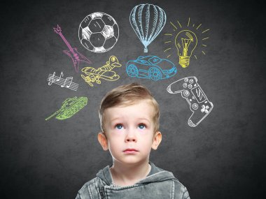 Bir düşünme çocuğun kavramsal bir görüntü