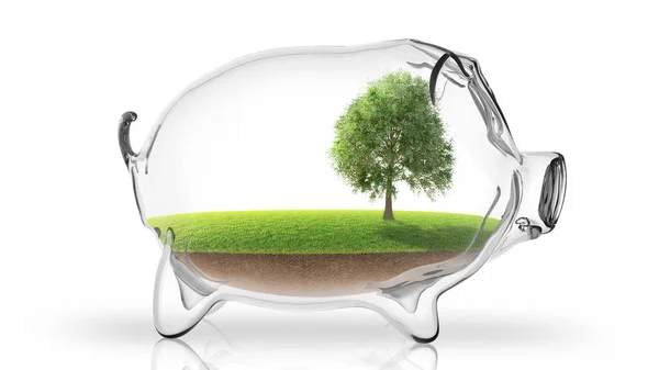 Transparent empty piggy bank. 3d rendering — Stock Photo, Image