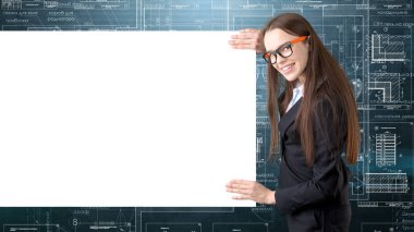 İşkadını mimar mühendis inşaat tasarım ve iş kavramı