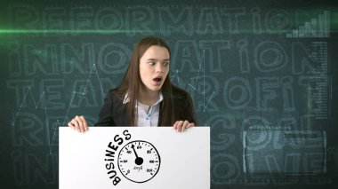 Güzellik işkadını kelimeler pazarlama ile boyalı arka plan üzerinde. Reklam, yatırım ve iş planı kavramı