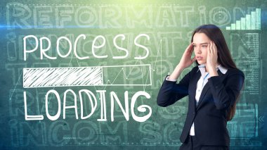 Güzellik işkadını kelimeler pazarlama ile boyalı arka plan üzerinde. Reklam, yatırım ve iş planı kavramı