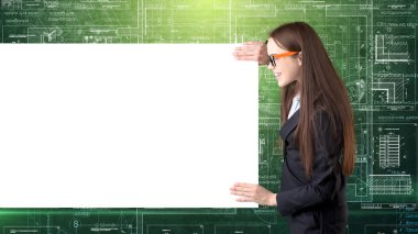 İşkadını mimar mühendis inşaat tasarım ve iş kavramı