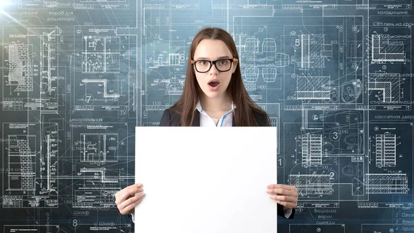 İşkadını mimar mühendis inşaat tasarım ve iş kavramı