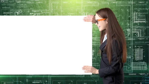 İşkadını mimar mühendis inşaat tasarım ve iş kavramı