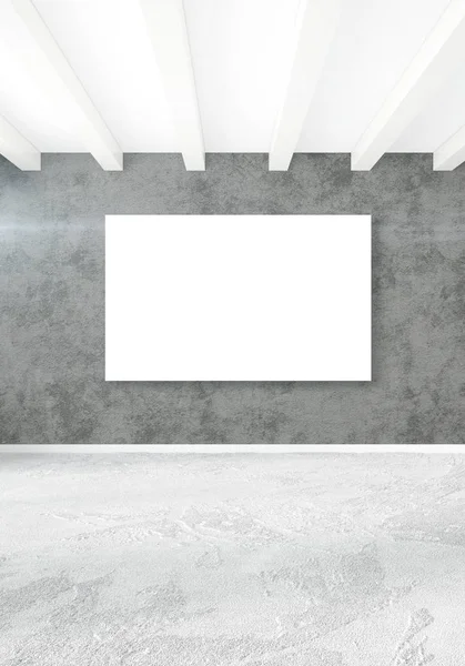 Dikey modern iç yatak odası veya oturma odası eklektik duvar ve boş çerçeve çizim boşaltmak için. 3D render