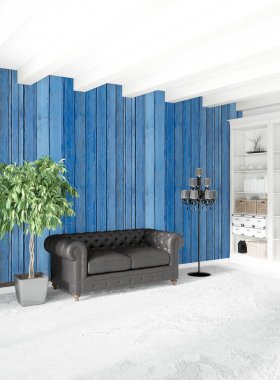 Modern çatı iç yatak odası veya oturma odası alanı ile eklektik duvar ile. 3D render.