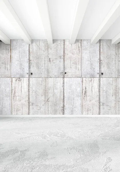 Modern çatı iç yatak odası veya oturma odası alanı ile eklektik duvar ile. 3D render.