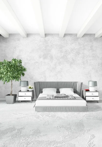 モダンなロフト インテリア寝室やリビング スペースを持つ折衷的な壁。3 d レンダリング. — ストック写真
