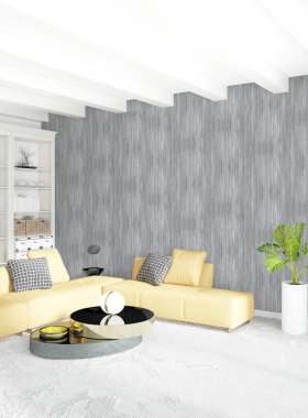 Dikey yatak odası en az ya da Loft tarzı iç tasarım. 3D render. Kavram fikir.