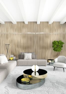 Dikey yatak odası en az ya da Loft tarzı iç tasarım. 3D render. Kavram fikir.