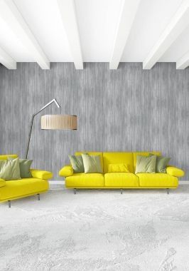 Dikey yatak odası en az ya da Loft tarzı iç tasarım. 3D render. Kavram fikir.