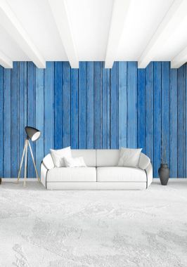 Dikey yatak odası en az ya da Loft tarzı iç tasarım. 3D render. Kavram fikir.