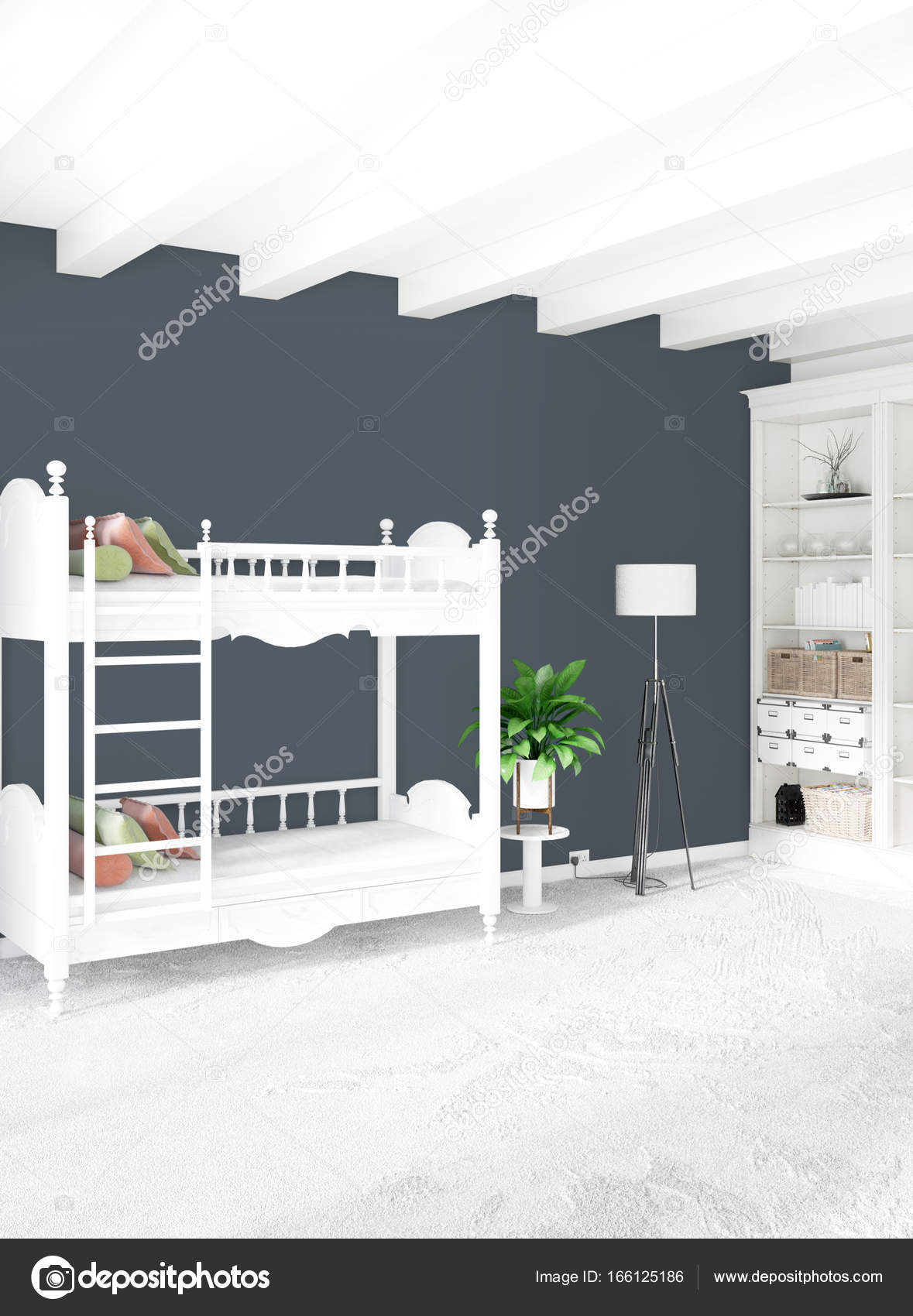 Vertical Bedroom Minimal Or Loft Style Interior Design 3d