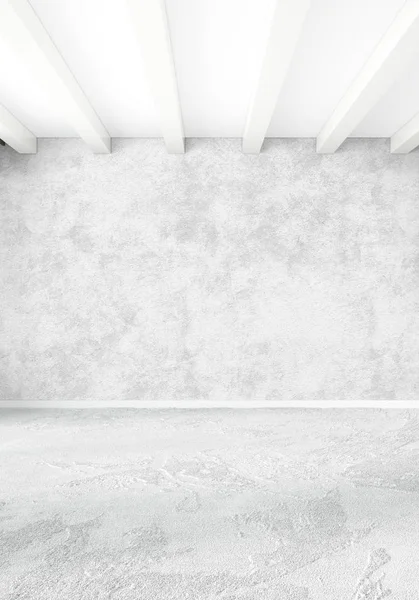 Dormitorio blanco de estilo minimalista Diseño interior con pared de madera y sofá gris. Representación 3D. Ilustración 3D —  Fotos de Stock