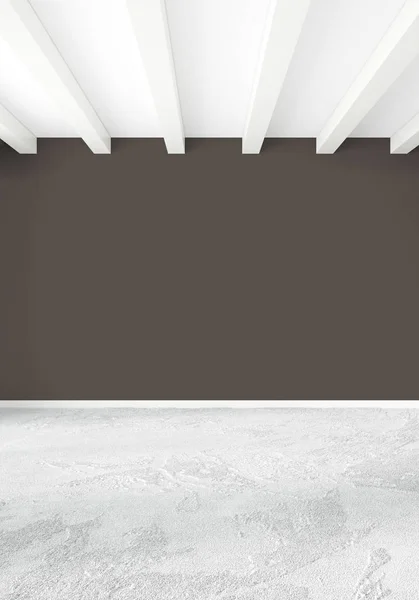 Dormitorio blanco de estilo minimalista Diseño interior con pared de madera y sofá gris. Representación 3D. Ilustración 3D — Foto de Stock