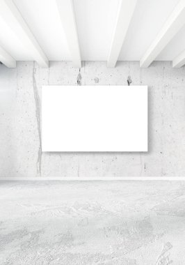 Dikey boş oda minimalizm tarzı şık duvar ve iç tasarımı 3d render.