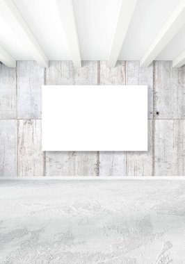 Dikey boş oda minimalizm tarzı şık duvar ve iç tasarımı 3d render.