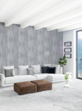 Beyaz yatak odası veya oturma odası en az stil iç tasarım şık duvar ve Kanepeli. 3D render. Conept gösteri Oda