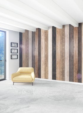 Beyaz yatak odası veya oturma odası en az stil iç tasarım şık duvar ve Kanepeli. 3D render. Conept gösteri Oda