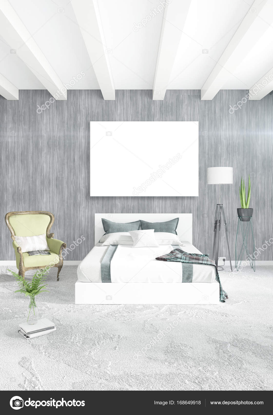 Loft Bedroom In Modern Style Interior Design With Eclectic