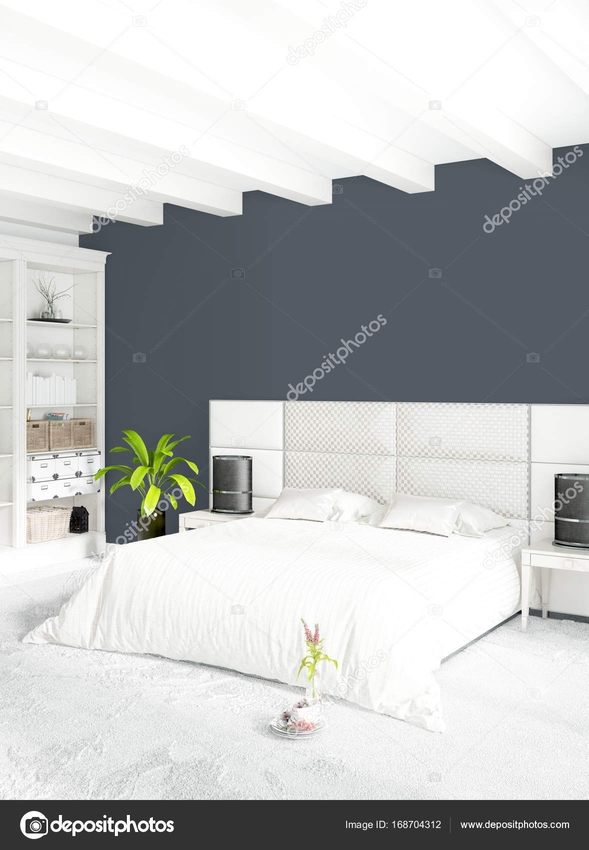 Loft Bedroom In Modern Style Interior Design With Eclectic