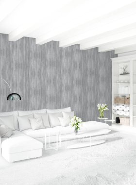 Çatı katı yatak odasında modern tarzı iç tasarım eklektik duvar ve şık kanepe. 3D render.