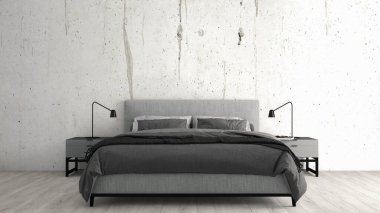 Modern parlak iç. 3D render