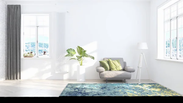 Living room interior in scandinavian style . 3D rendering — Stock Photo, Image