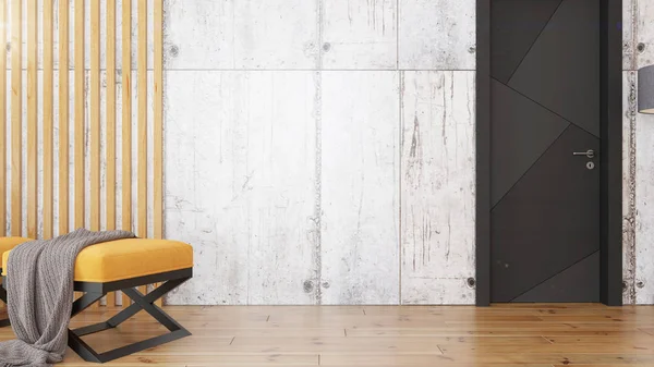 Modern tasarım oturma odası. Güzel manzarası var. 3d oluşturma