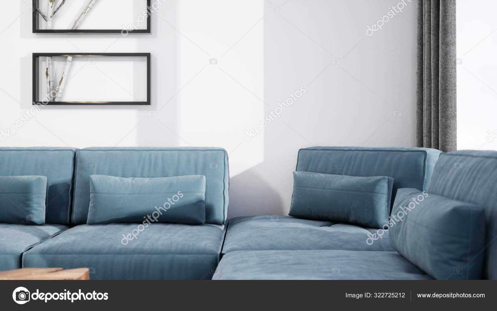 Moderna sala de estar con sofá y sillas frente a una pared con ventanas