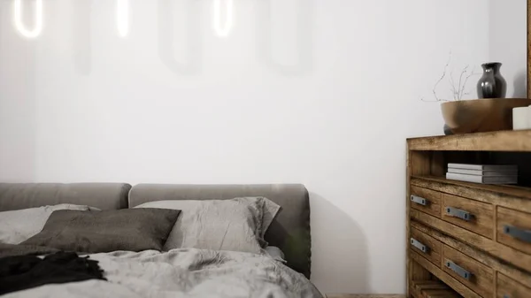 Moderní design interiér obývacího pokoje s krásným výhledem. 3D vykreslování — Stock fotografie