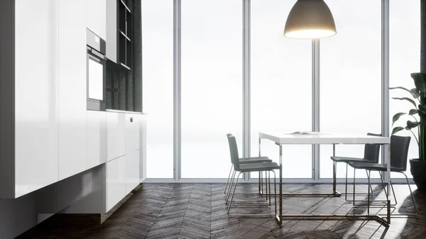 Design moderne salon intérieur avec belle vue. rendu 3D — Photo