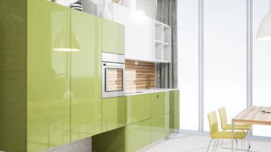 Modern tasarım oturma odası İskandinav tarzında. 3d oluşturma