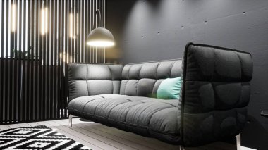 Modern tasarım oturma odası İskandinav tarzında. 3d oluşturma