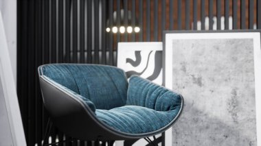 Modern tasarım oturma odası İskandinav tarzında. 3d oluşturma