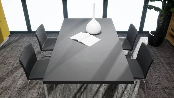 Современный дизайн интерьера гостиной в скандинавском стиле. 3D рендеринг — стоковое фото