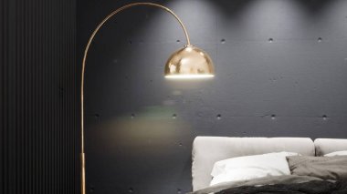 Modern tasarım oturma odası İskandinav tarzında. 3d oluşturma