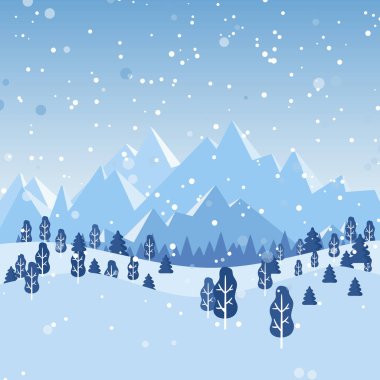 Beyaz arka planda mavi ve gri kar taneleri olan iki renkli yeni yıl ve Noel kartı. Vektör illüstrasyonu