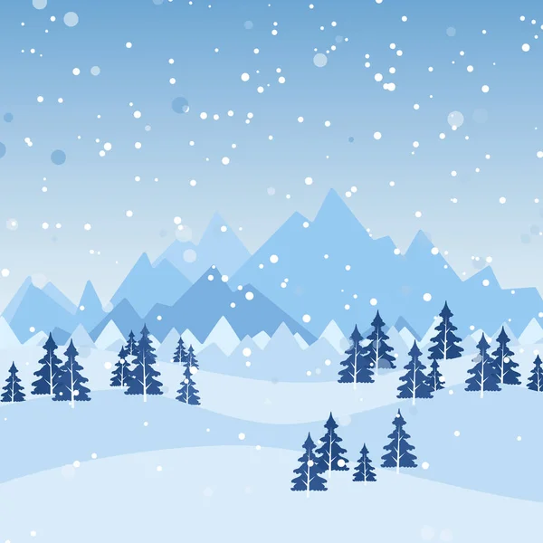 Nouvel Carte Noël Partir Flocons Neige Bicolores Bleu Gris Sur — Image vectorielle