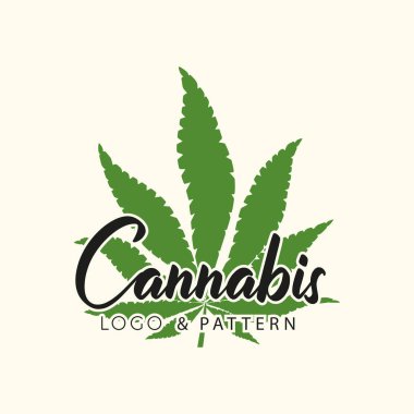 Marihuana, kenevir ikonları. Tıbbi marihuana ikonu seti. Uyuşturucu. 