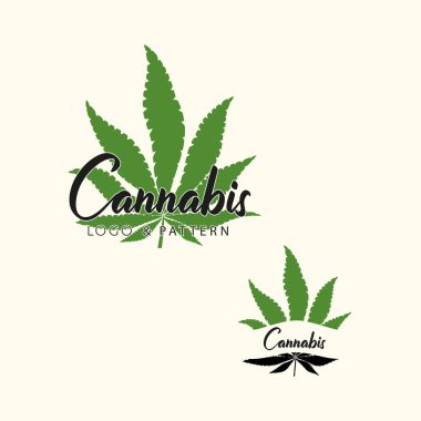 Marihuana, kenevir ikonları. Tıbbi marihuana ikonu seti. Uyuşturucu. 