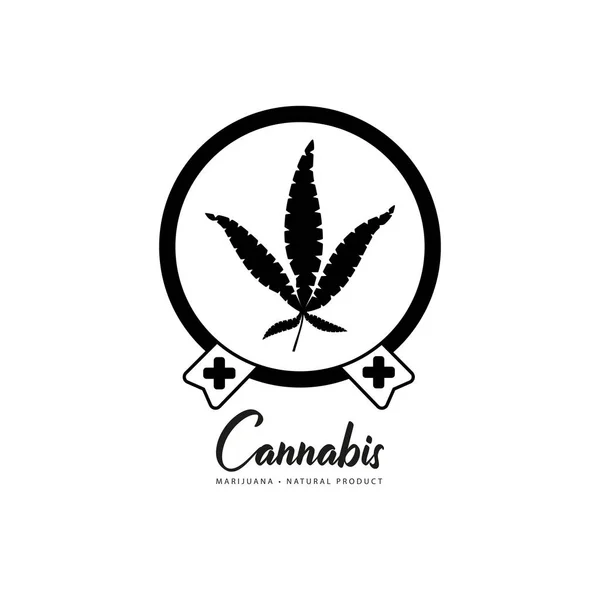 Marihuana, Cannabis-Ikonen. Reihe medizinischer Marihuana-Symbole. Droge — Stockvektor